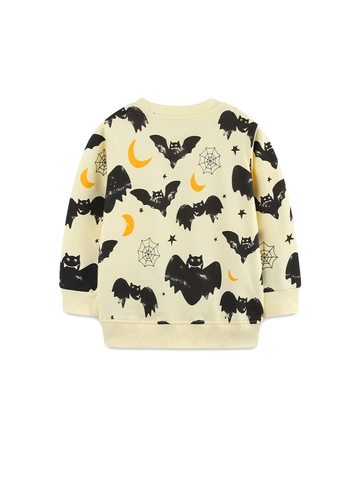 Felpa da Bambino con Stampa Cartoon Halloween in Cotone a Maniche Lunghe Girocollo Pullover per Bambini