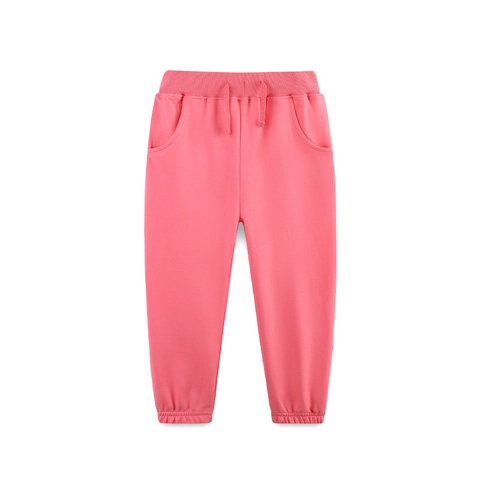 Girls Cotton Joggers Soft Breathable Solid Color Macaron Sweatpants With Elastic Waist Drawstring For Kids Casual Wear Autumn