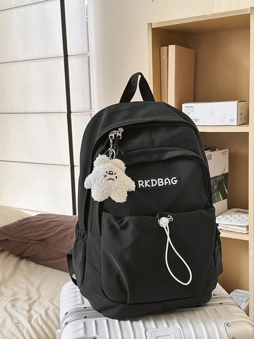 Sac à Dos en Nylon Mignon Style Coréen pour Femmes Grande Capacité Cartable Léger Avec Pendentif Étoile Sac à Dos de Voyage Décontracté