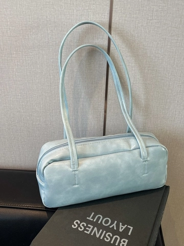 Sac à Épaule en Cuir PU pour Femmes Couleur Unie Sac Sous le Bras Vintage Sac Oreiller Grande Capacité Main pour Navettage Quotidien