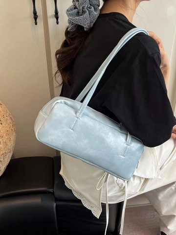 Sac à Épaule en Cuir PU pour Femmes Couleur Unie Sac Sous le Bras Vintage Sac Oreiller Grande Capacité Main pour Navettage Quotidien