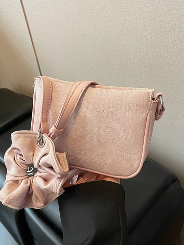 Petit Sac Bandoulière Carré en Cuir PU Style Coréen pour Femmes Simple Polyvalent Décoration Florale Sac à Épaule Quotidien