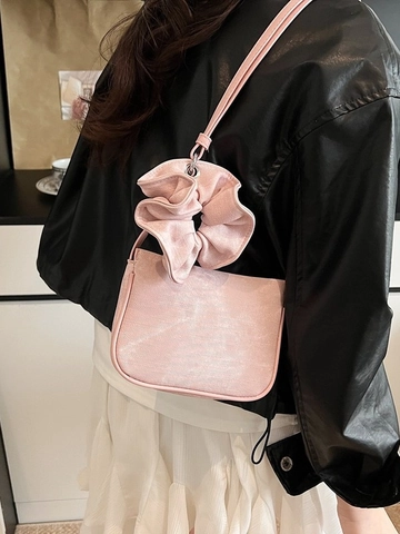 Petit Sac Bandoulière Carré en Cuir PU Style Coréen pour Femmes Simple Polyvalent Décoration Florale Sac à Épaule Quotidien