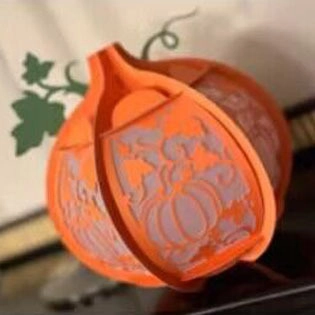 Halloween Kürbis Papierlaterne Laserschnitt Hohl Dekorative Led Lampe Für Festival Atmosphäre Party Haus Ornament Orange