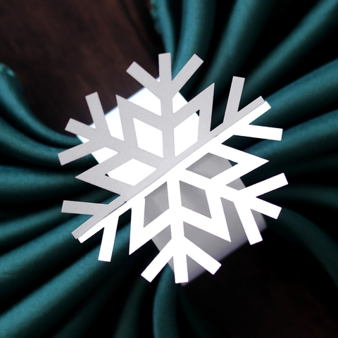 Servilleteros de Papel de Copo de Nieve Corte Láser Decoración Boda Navidad Oro Plata Oro Rosa Holográfico Espejo Hebilla
