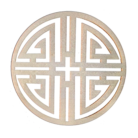 Wooden Laser Cut-out Coaster Heat Insulated Round Hollow Table Mat For Home Kitchen Dining Longevity Character Wood Pad