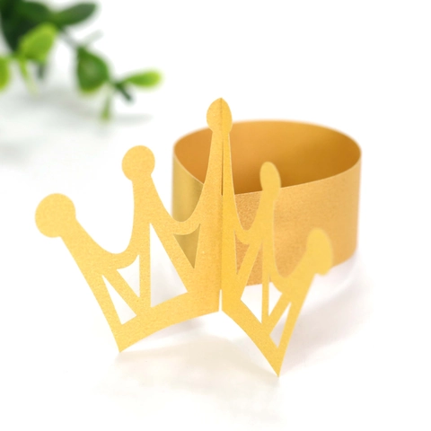 Laser Cut Paper Napkin Ring Crown Shape Hollow Paper Napkin Holder Decorative Table Accessory For Wedding Party Banquet Event
