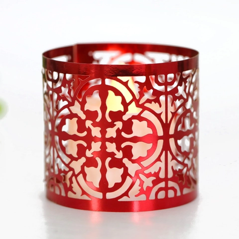 Paralume in Carta Intagliata al Laser per Feste Matrimonio Romantico Copertura Decorativa in Carta per Candele LED Tealight
