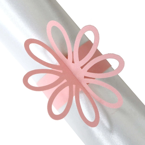 Reflective Laser Cut Flower Hollow Out Paper Napkin Rings For Wedding Party Table Decoration Gold Silver Red Pink Napkin Holders