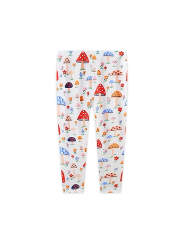 Toddler Girls Cotton Leggings Colorful Mushroom Print Elastic Waist Soft Tights Kids Autumn Daily Casual Pants Bottoms