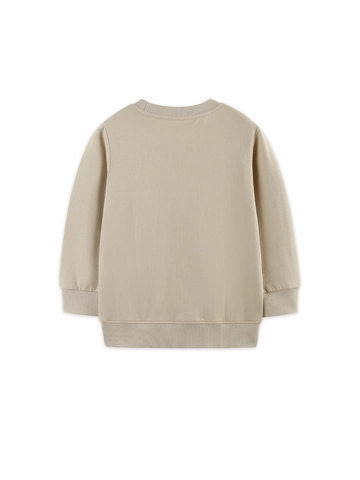 Sudadera de Manga Larga 100% Algodón para Niños Estampado de Vehículo de Construcción Cuello Redondo Jersey de Otoño