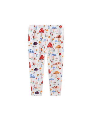 Toddler Girls Cotton Leggings Colorful Mushroom Print Elastic Waist Soft Tights Kids Autumn Daily Casual Pants Bottoms