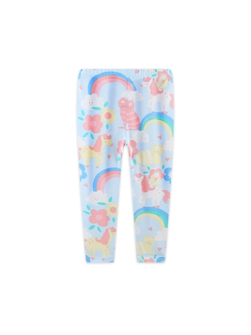Girls Cartoon Unicorn Rainbow Printed Leggings Cotton Soft Elastic Slim Fit Casual Long Pants For Toddler Kids