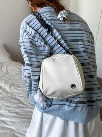 Women Nylon Small Crossbody Bag Lightweight Shoulder Bag Multi Zipper Pockets Fashion Casual Commuter Mini Square Handbag