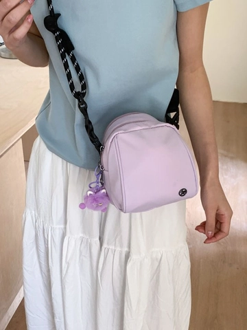Women Nylon Small Crossbody Bag Lightweight Shoulder Bag Multi Zipper Pockets Fashion Casual Commuter Mini Square Handbag