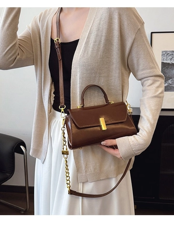 Women's Premium PU Small Square Bag 2026 New Fashion Crossbody Bag Minimalist Versatile Casual Handbag Shoulder Bag With Chain Strap