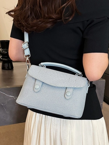 Vintage Women Crossbody Bag Woven Texture PU Leather Handbag Fashion Small Square Bag Shoulder Purse With Adjustable Strap