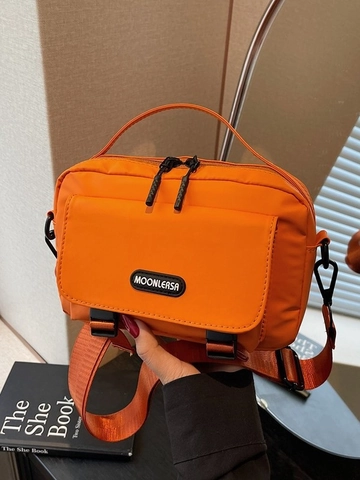 Unisex Nylon Crossbody Messenger Bag Small Square Shoulder Bag Multi Pocket Large Capacity Daily Travel Casual Fashion