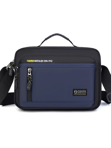 Herren Casual Oxford Tuch Umhängetasche Mode Kontrastfarbe Schultertasche Leichte Multi-Pocket Messenger Bag Für Den Alltag