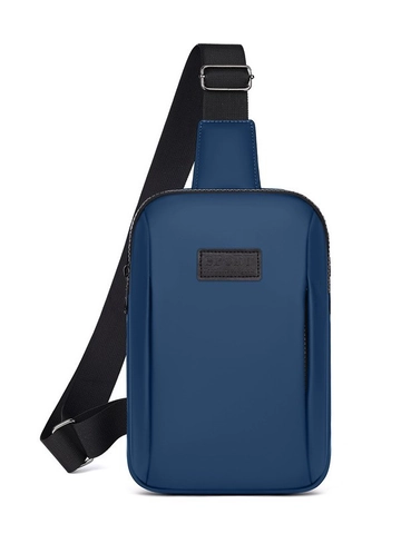 Men's Lightweight Casual PU Leather Chest Bag Sporty Crossbody Sling Bag For Outdoor Travel Daily Use Waterproof Shoulder Bag