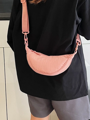Sac Bandoulière Dumpling Plissé en Nylon pour Femmes Mode de Niche Petit Sac à Épaule Décontracté Sac Hobo Quotidien