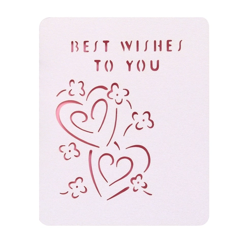 European Style Laser Cut Hollow Greeting Cards With Heart Floral Design Best Wishes Note Cards For Wedding Thanksgiving