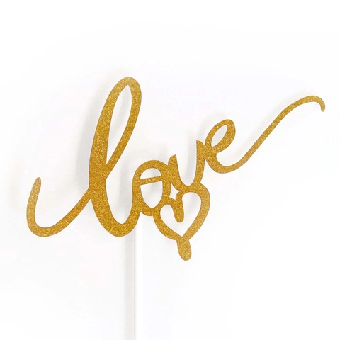Glitter Laser Cut Paper Love Heart Cake Topper Romantic Cake Insert For Wedding Valentine Birthday Party Decoration