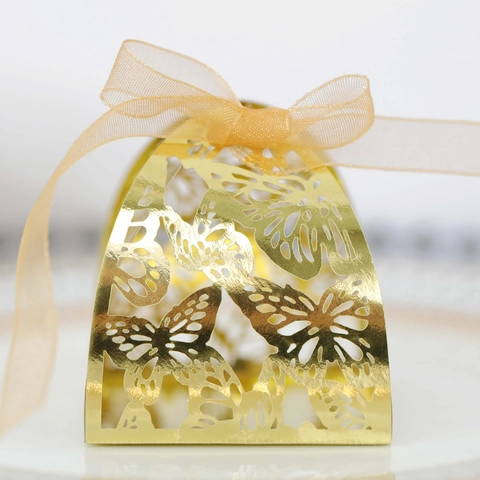 Laser Geschnitten Schmetterling Hohl Bonbonschachtel Perlmuttpapier Geschenkbox Mit Band Für Hochzeit Party Valentinstag Dekor