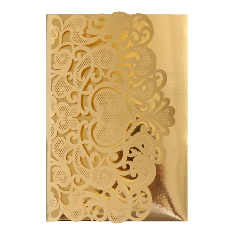 European Laser Cut Wedding Invitation Cover Pearlescent Paper Hollow Heart Flower Vine Greeting Cards Engagement Banquet Party Supplies