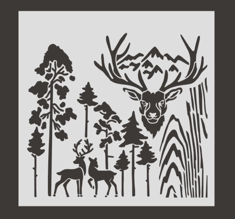 Stencil per Pittura di Natale Alce Fiocco di Neve PET Riutilizzabili Fai da Te Modelli Traforati per Muro Pietra Legno Decor