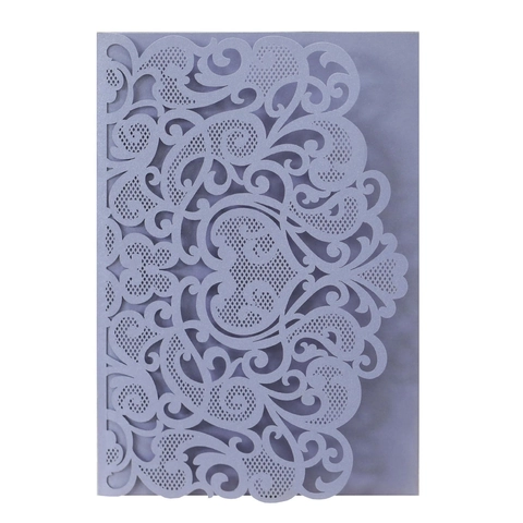 European Style Hollow Laser Cut Invitation Card Shell For Wedding Bridal Shower Engagement Heart Pattern Pearlescent Paper Greeting Card Cover