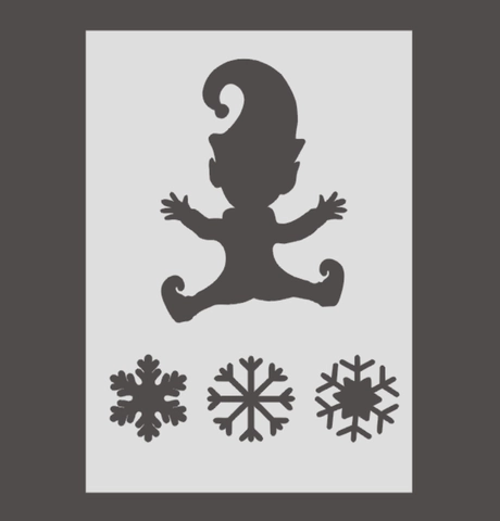 Stencil in PET per Pittura Cava di Natale per Scrapbooking Fai-da-Te Modello di Pittura per Pareti di Pietra e Mobili per Artigianato