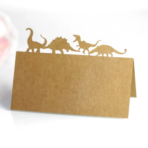 Dinosaur Laser Cut Hollow Kraft Paper Place Cards Exquisite Table Name Seat Cards For Wedding Birthday Party Desktop Decorations