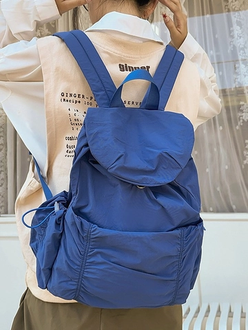 Large Capacity Nylon Drawstring Backpack Lightweight Water Resistant Casual Fashion Travel School Bag For Men And Women
