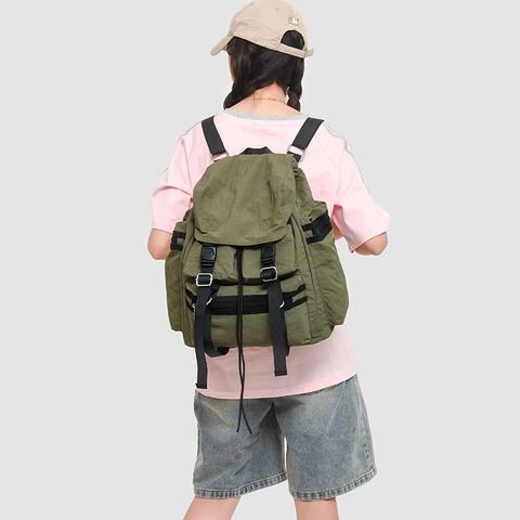 Zaino Casual in Nylon di Grande Capacità per Donna Uomo Scuola Outdoor Trekking Viaggio Leggero Multi Tasca Idrorepellente