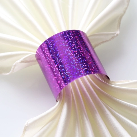 Laser Cut Pearlescent Paper Napkin Rings Hollow Out Mirror Glitter Design For Wedding Banquet Hotel Table Decoration Accessories