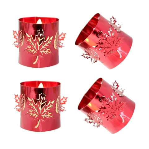 Opengewerkte Esdoornblad Papieren Lampenkap Hoes Voor LED Kaars Thanksgiving Bruiloft Feestelijke Sfeer Decoratie
