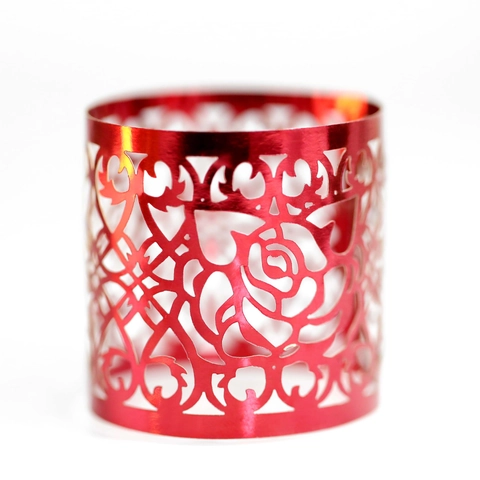 Laser Geschnitten Rose Floral Hohl Papier Kerzenschirm Hülle Für LED Tee Licht Hochzeit Valentinstag Party Tisch Deko