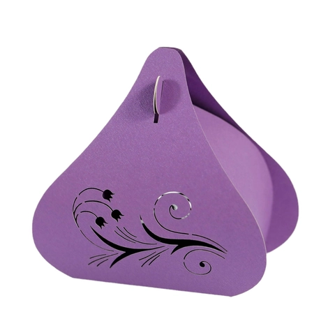 Laser Cut Tulip Flower Wedding Favor Candy Boxes Pearl Paper Triangular Gift Boxes For Valentine's Day Party Decoration