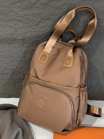 Women Large Capacity Waterproof Nylon Backpack Commuter Travel School Shoulder Bag With Pleated Design Modern Casual Laptop Daypack