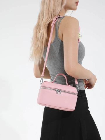 Borsa a Tracolla Piccola Quadrata in Pelle PU Trama Litchi Donna Borsa a Mano di Nicchia Alla Moda Minimalista Con Manico