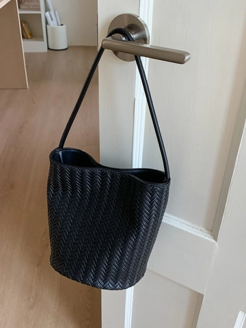 Sac Seau en Paille Tissé pour Femmes Sac à Épaule Décontracté d'Été Avec Fermeture Magnétique Petit Sac Bandoulière Daily