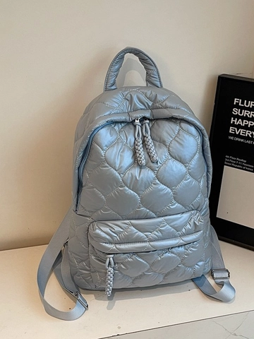 Women Fashion Quilted Backpack Casual Diamond Heart Pattern Puffer Backpack Large Capacity Lightweight School Bag Travel Shoulder Bag