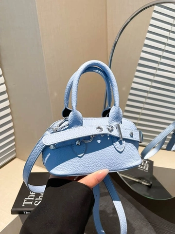Mode Retro Dames Litchi Korrel PU Leer Mini Schelp Crossbody Tas Met Gesp Decor Klinknagels Kleine Handtas Schoudertas