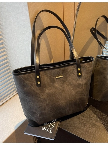 Minimalistische Dames PU Leer Tote Tas Met Grote Capaciteit En Gewassen Textuur Eenvoudige Woon-werk Schoudertas Mode