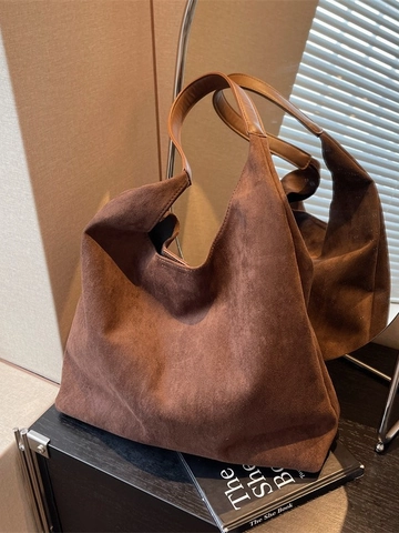Vintage Τσάντα Tote από Τεχνητό Σουέτ για Γυναίκες Μεγάλη Χωρητικότητα Μινιμαλιστικό Σχέδιο Ιδανικό για Καθημερινή Χρήση και Γραφείο