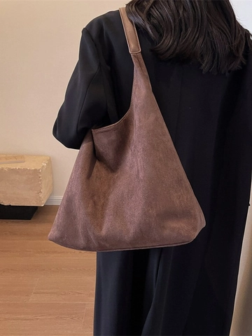 Vintage Τσάντα Tote από Τεχνητό Σουέτ για Γυναίκες Μεγάλη Χωρητικότητα Μινιμαλιστικό Σχέδιο Ιδανικό για Καθημερινή Χρήση και Γραφείο