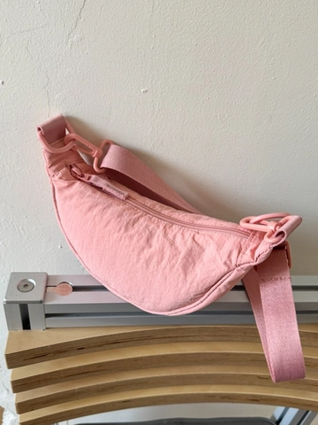 Bolso Bandolera Ligero de Nailon para Mujer Simple Casual Media Luna Bolso de Hombro con Correa Ajustable Color Sólido