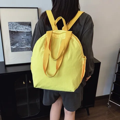 Zaino in Nylon Impermeabile da Donna Grande Capacità Casual Colore Macaron Borsa a Tracolla Multifunzionale Zaino da Viaggio Borsa da Scuola per Studenti