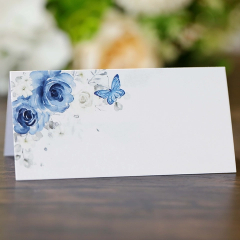 Élégant Marque-places De Mariage Rose Bleue Papillon Pour Table Cartes De Nom Cartes En Papier Pliées Pour Décoration De Fête Banquet